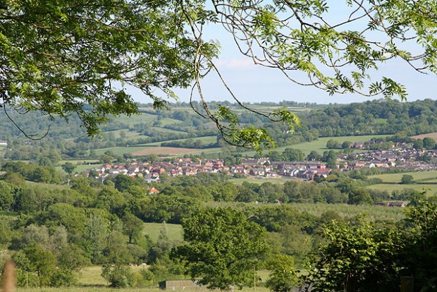 The village viewed from Culm Davy