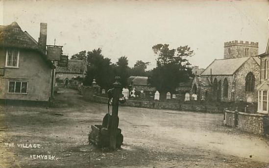 The Pump, Public Houses, and Church in times before the War Memorial was erected, and the Pump made more ornate