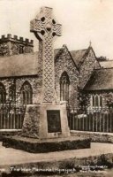 The War Memorial in front of St Mary's church, before the railings were removed