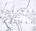 Map of the Hemyock area on Donn's one inch to the mile survey of 1765